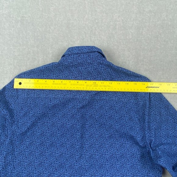 Topman Shirt Mens Size Small Floral Blue Long‎ Sleeves Button Down - Picture 10 of 13